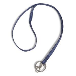 Vera Bradley Moonlight Navy Lanyard with Silver Accent